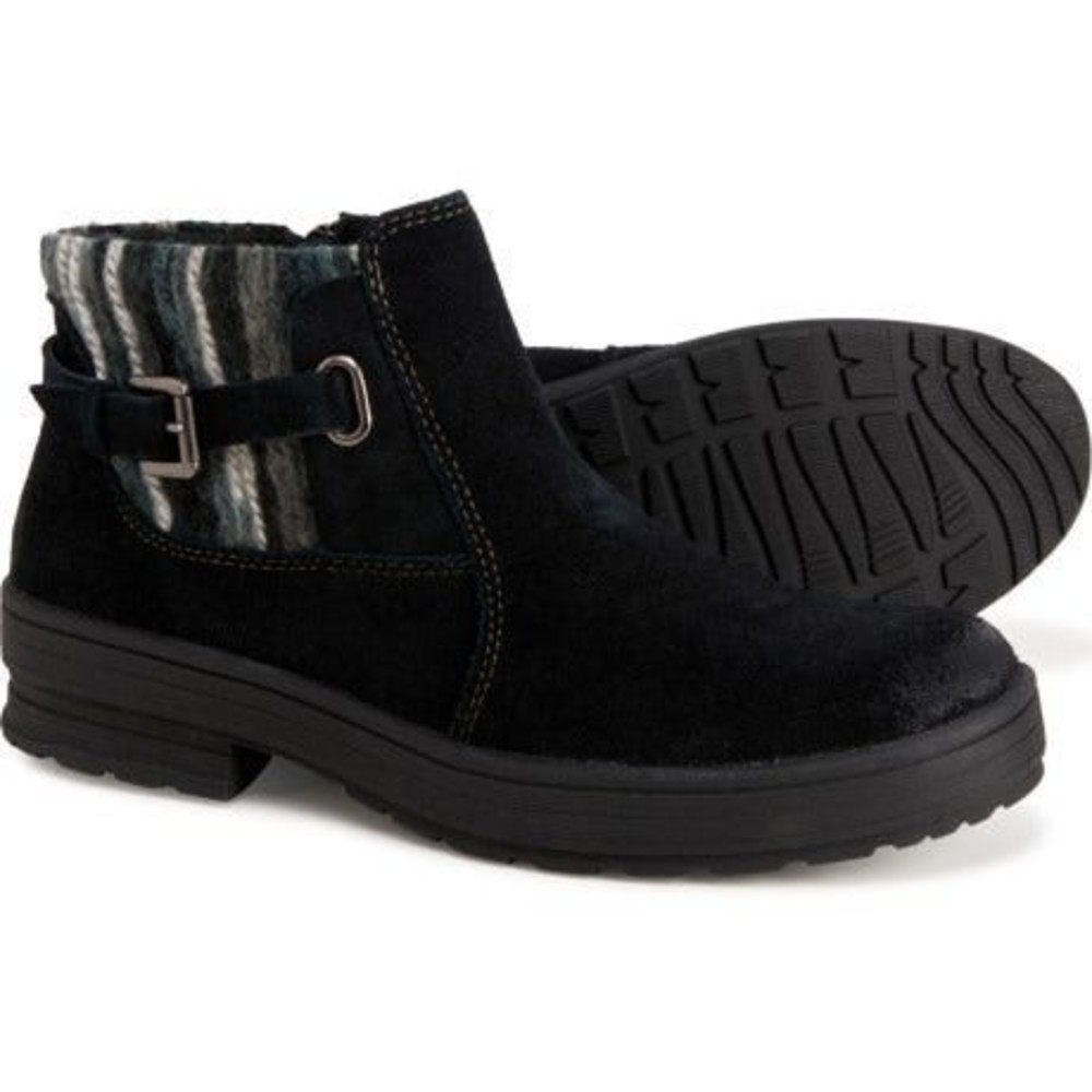 Earth Origins Black Suede Sweater Booties 8 Wide